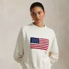 Polo Ralph Lauren Classic Crew Neck Pullover Sweater With American Flag Design In Nevis