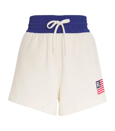 Polo Ralph Lauren Logo Flag Shorts In Deckwash White