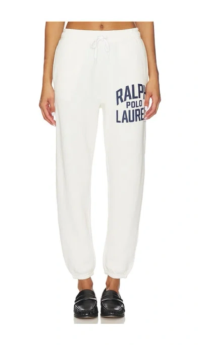 Polo Ralph Lauren Logo Fleece Drawstring Sweatpant In White