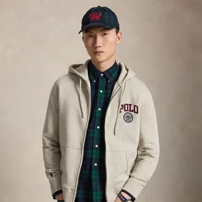 Polo Ralph Lauren Logo Fleece Full-zip Hoodie In Sport Heather In Neutral