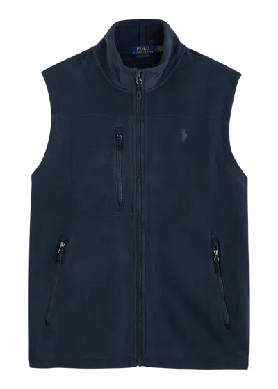 Polo Ralph Lauren Logo Fleece Gilet In Navy