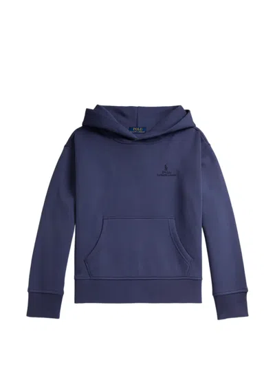 Polo Ralph Lauren Kids' Logo Fleece Hoodie In Blue