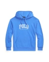 Polo Ralph Lauren Logo Fleece Hoodie Man Sweatshirt Azure Size L Cotton, Polyester In Blue