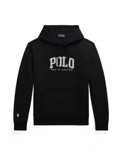 Polo Ralph Lauren Logo Fleece Hoodie Man Sweatshirt Black Size L Cotton, Polyester