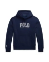 Polo Ralph Lauren Logo Fleece Hoodie Man Sweatshirt Navy Blue Size L Cotton, Polyester