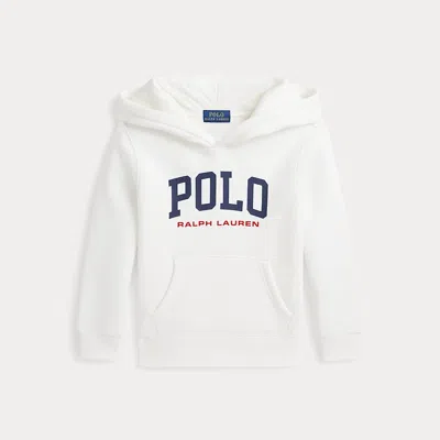 Polo Ralph Lauren Kids' Logo Fleece Hoodie In Paper White