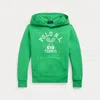 Polo Ralph Lauren Logo Fleece Hoodie In Plato Green