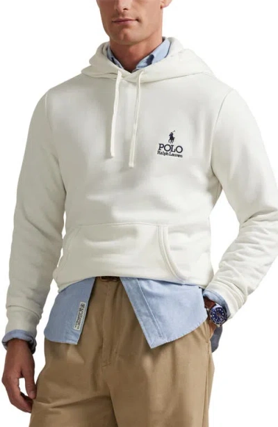 Polo Ralph Lauren Logo Fleece Hoodie In White
