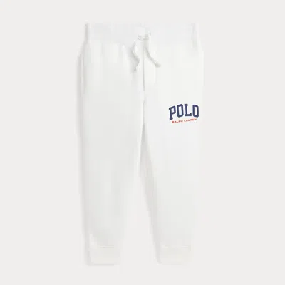 Polo Ralph Lauren Kids' Logo Fleece Jogger Pant In Paper White