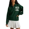 Polo Ralph Lauren Womens Northwest Pine Branded-print Half-zip Cotton-blend Sweatshirt In Green