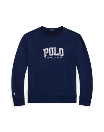 Polo Ralph Lauren Logo Fleece Sweatshirt Man Sweatshirt Navy Blue Size L Cotton, Polyester