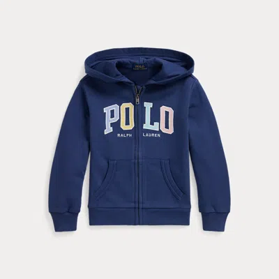 Polo Ralph Lauren Kids' Logo French Terry Full-zip Hoodie In Light Navy