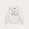 Polo Ralph Lauren Logo French Terry Hoodie In Paper White