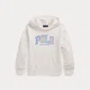 Polo Ralph Lauren Logo French Terry Hoodie In Paper White