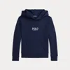 Polo Ralph Lauren Logo French Terry Hoodie In Refined Navy