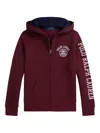 Polo Ralph Lauren Logo Full-zip Hoodie In Red
