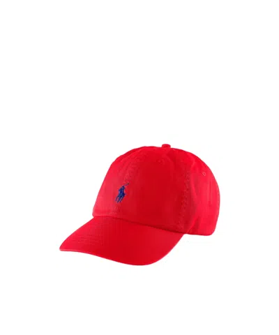 Polo Ralph Lauren Logo Hat In Red