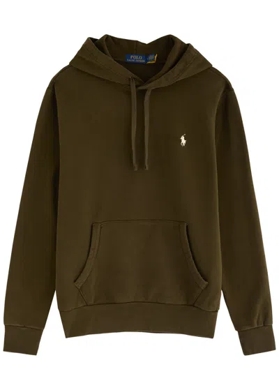 Polo Ralph Lauren Logo Hooded Cotton Sweatshirt In Green