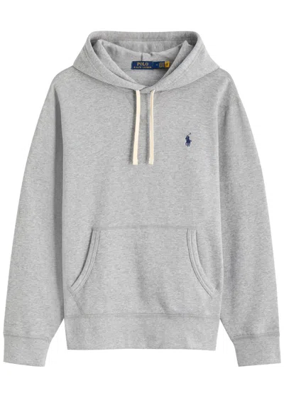 Polo Ralph Lauren Logo Hooded Cotton Sweatshirt In Gray