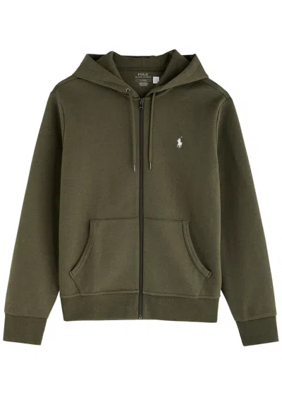 Polo Ralph Lauren Logo Hooded Jersey Sweatshirt In Green