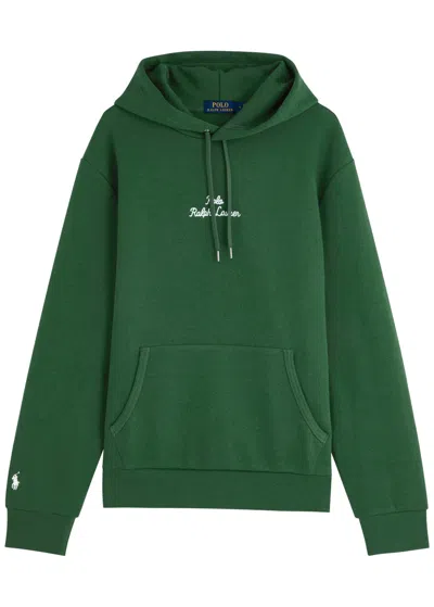 Polo Ralph Lauren Logo Hooded Jersey Sweatshirt In Green