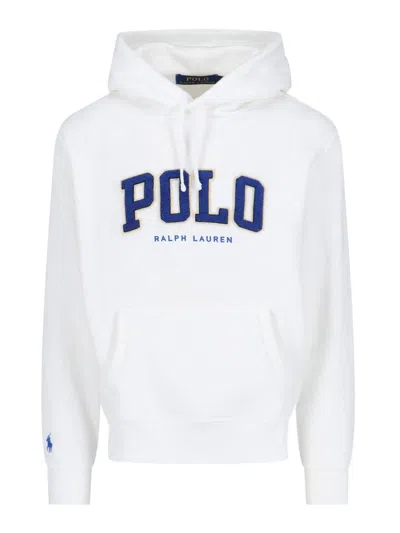 Polo Ralph Lauren Logo Hooded Sweatshirt In White
