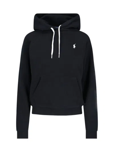POLO RALPH LAUREN LOGO HOODIE - BLACK