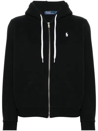 Polo Ralph Lauren Logo Hoodie In Black