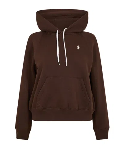 Polo Ralph Lauren Logo Hoodie In Brown