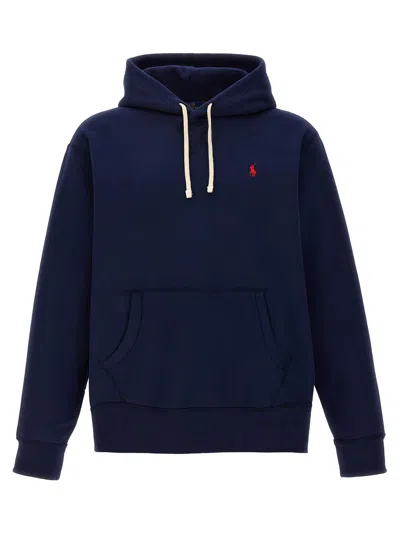 Polo Ralph Lauren Classic Hoodie Sweatshirt With Front Kangaroo Pocket In Blue