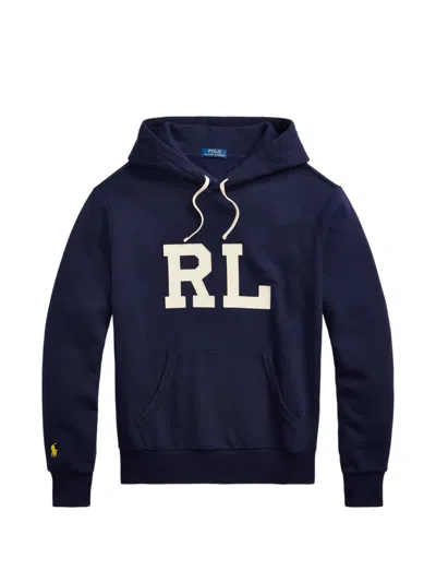Polo Ralph Lauren Logo Hoodie In Blue