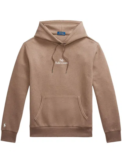 Polo Ralph Lauren Logo Hoodie In Brown