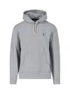 Polo Ralph Lauren Logo Hoodie In Gray