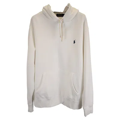 Polo Ralph Lauren Logo Hoodie In White Cotton