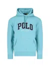 Polo Ralph Lauren Hooded Kangaroo Pocket Sweater In Light Blue