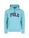 Polo Ralph Lauren Hooded Kangaroo Pocket Sweater In Light Blue