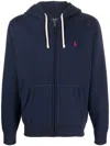 Polo Ralph Lauren Zip-up Hooded Sweatshirt In Cotton-polyester Blend In Blue