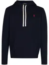 Polo Ralph Lauren Black Cotton-blend Sweatshirt In Blue