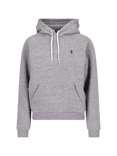Polo Ralph Lauren Logo Hoodie Sweatshirt - Gray