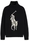 Polo Ralph Lauren Wool Big Pony Rollneck Sweater In Black