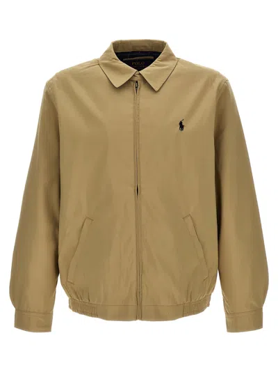 Polo Ralph Lauren Beige Jacket With Pony Embroidered On The Front In Tech Fabric Man In Brown