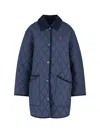 Polo Ralph Lauren Corduroy Collar Quilted Front Pockets Jacket In Blue