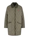 Polo Ralph Lauren Corduroy Collar Quilted Front Pockets Jacket In Gray