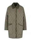 Polo Ralph Lauren Corduroy Collar Quilted Front Pockets Jacket In Gray