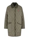 Polo Ralph Lauren Corduroy Collar Quilted Front Pockets Jacket In Green