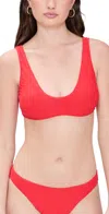 Polo Ralph Lauren Logo Jacquard Scoop Bikini Top Bright Hibiscus In Bright Hibiscus