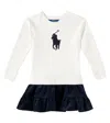 Polo Ralph Lauren Big Pony Corduroy-skirt Fleece Dress In White