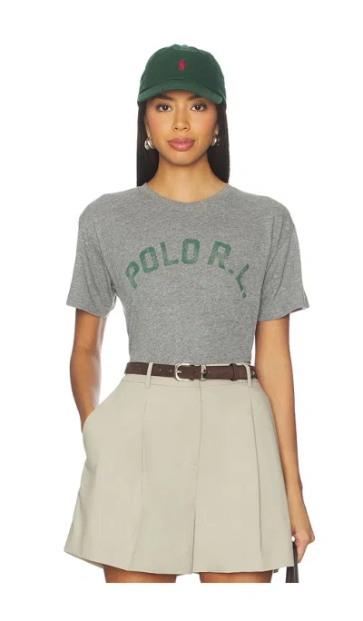 Polo Ralph Lauren Logo Jersey Crewneck Tee In Gray