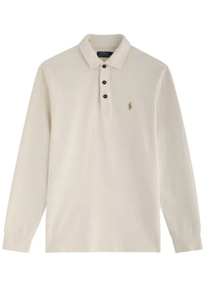Polo Ralph Lauren Logo Jersey Polo Sweatshirt In Cream
