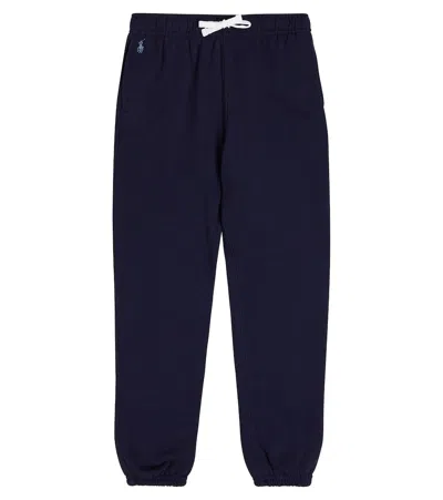 Polo Ralph Lauren Kids' Logo Jersey Sweatpants In Hunter Navy/nevis